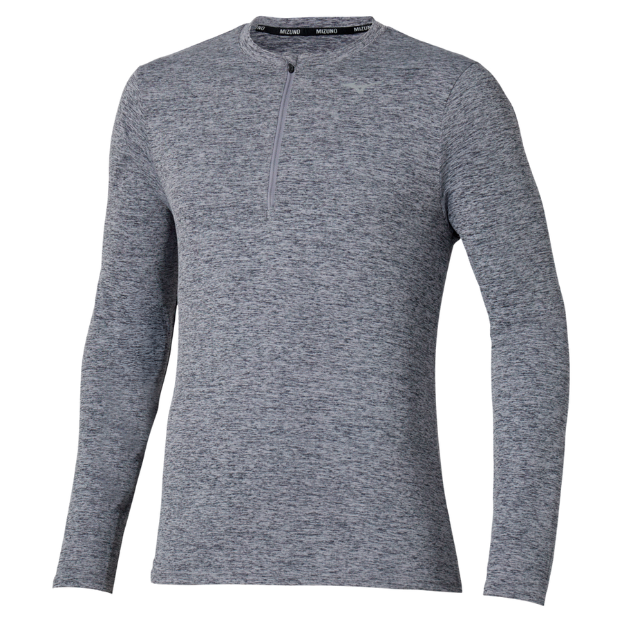 Mizuno Core Impulse Half Zip Long Sleeve Tee Quicksilver